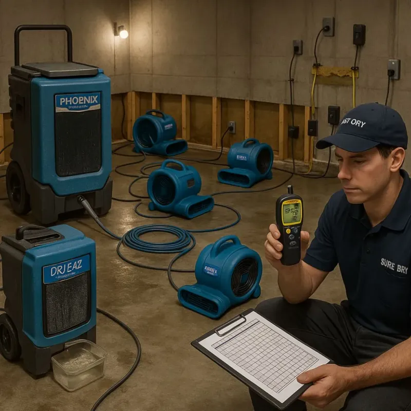 Structural Drying and Dehumidification process in Friedensburg, PA